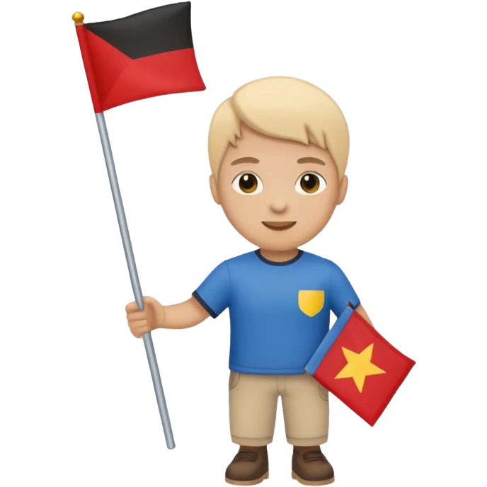 Guide + small flag, Tour Group. emoji