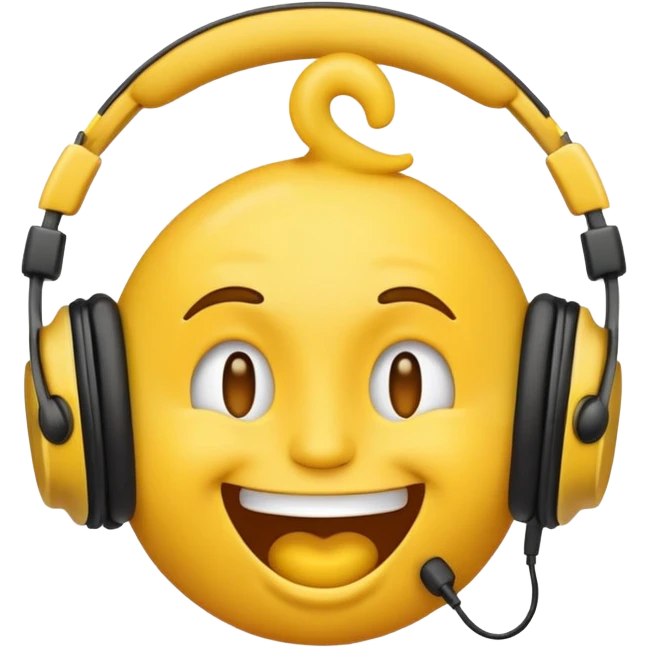 Emoji listening to music with scrunched mouth emoji