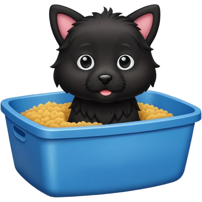 dog in litter box for cats emoji