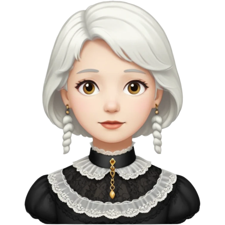 victorian lady face with white hair emoji