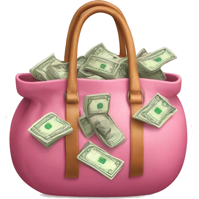 Pink bag of money  emoji