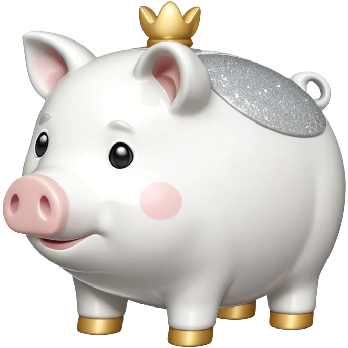 glitter white symbol pig bank emoji