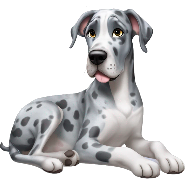 Blue Merle Great Dane getting a massage  emoji