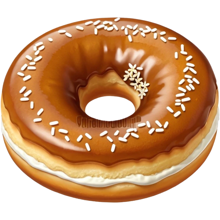 a slovenian traditional donut krof  - a bun with some white sprinkles on top, no hole emoji