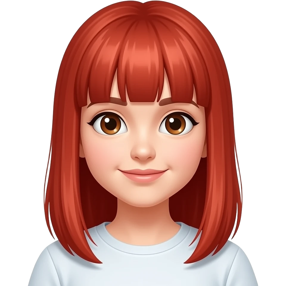 Hazme una chica con pelo pelirrojo liso emoji