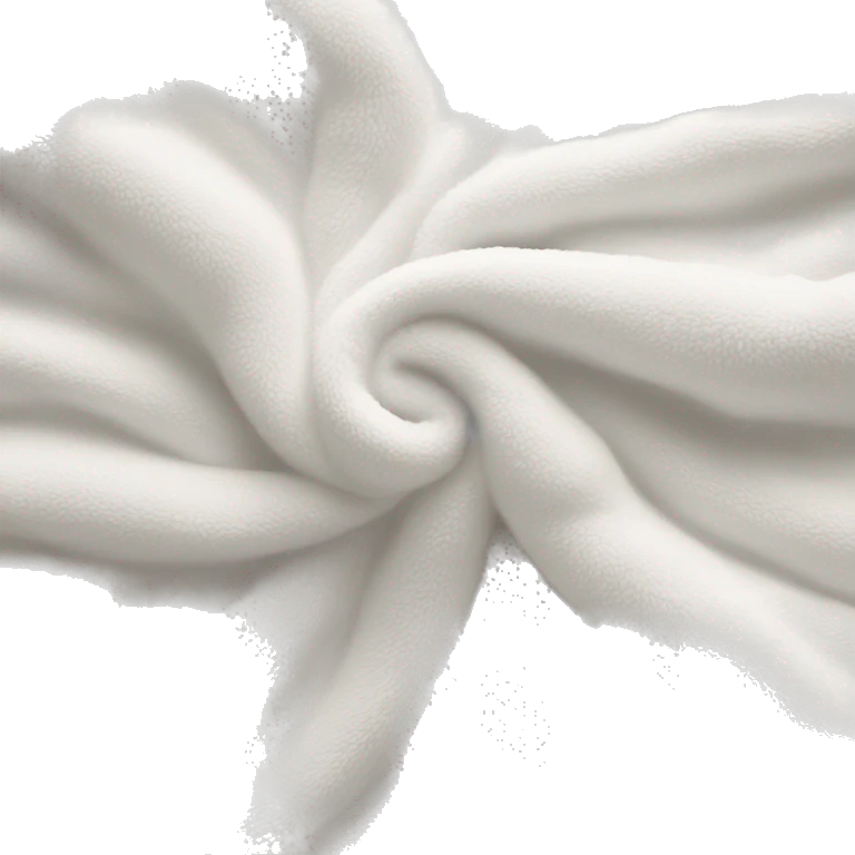 fluffy folded blanket in white emoji