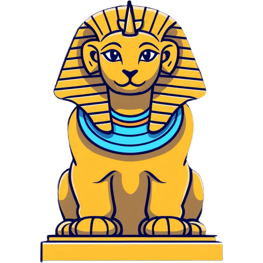 Egyptian sphinx statue with cracked ancient stone texture emoji