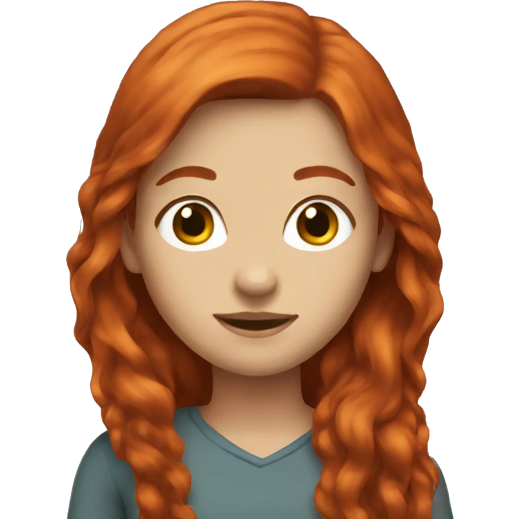 Redhead long hair girl emoji