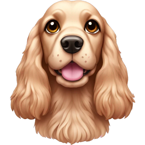 cocker spaniel with pink  emoji