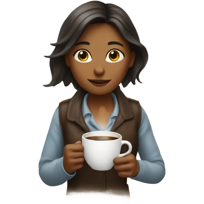 Girl with coffee emoji