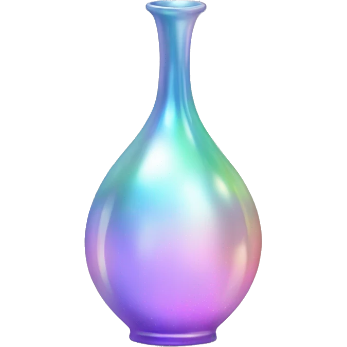 Sparkly glossy Pastel iridescent glass vase emoji