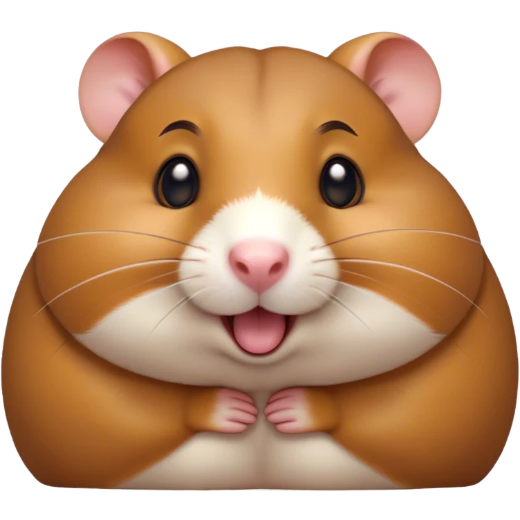 Cinematic Comical Brown Hamster Portrait Emoji, Head tilted dramatically with an exaggeratedly amused expression, featuring a striking rich brown coat with a playful shine, wide, expressive dark eyes filled with humorous disbelief, Simplified yet hilariously expressive features, highly detailed, glowing with a slightly sassy glow, high shine, dramatic yet playful, stylized with an air of cheeky mischief, bright and endearing, soft glowing outline, capturing the essence of a spirited and over-the-top hamster, so meme-worthy it feels like it could side-eye its way into internet fame instantly! emoji