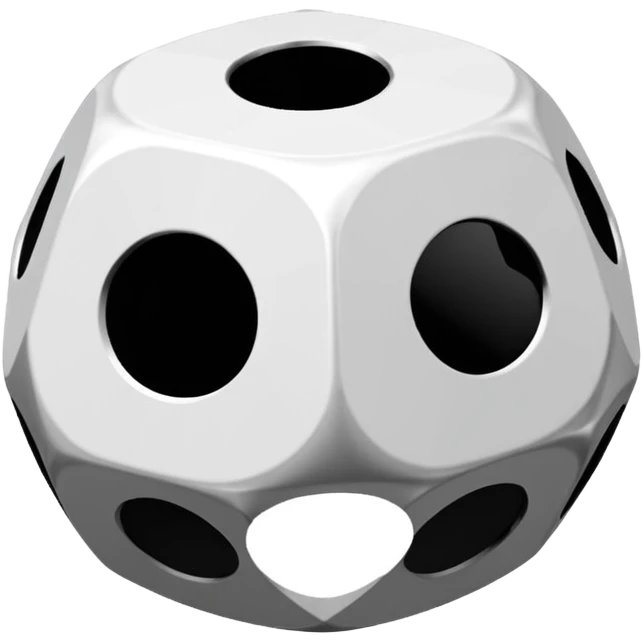 12 sided dodecahedron dice with numbers on all sides emoji
