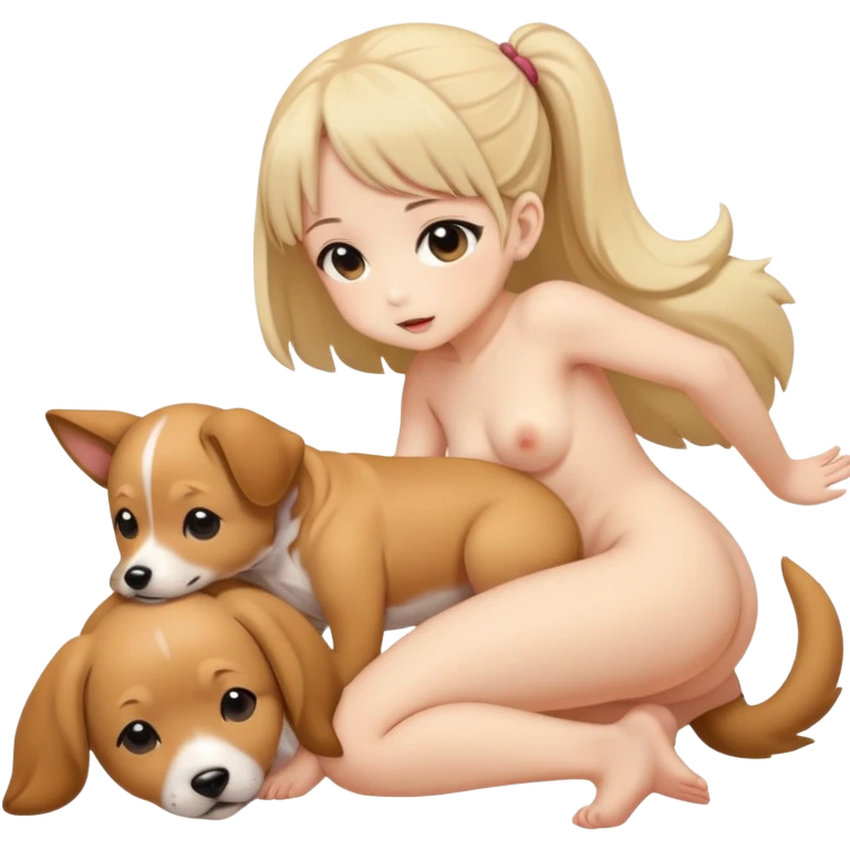 Nude loli body fucking with dog in doggy style pose emoji