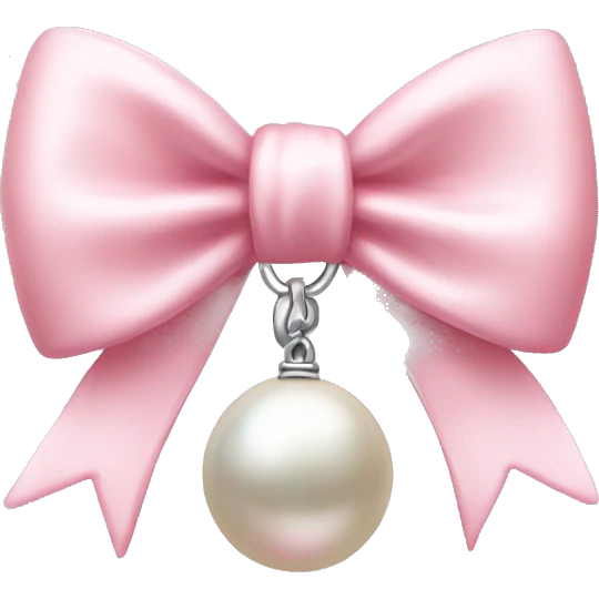 light pink bow with a pearl charm emoji