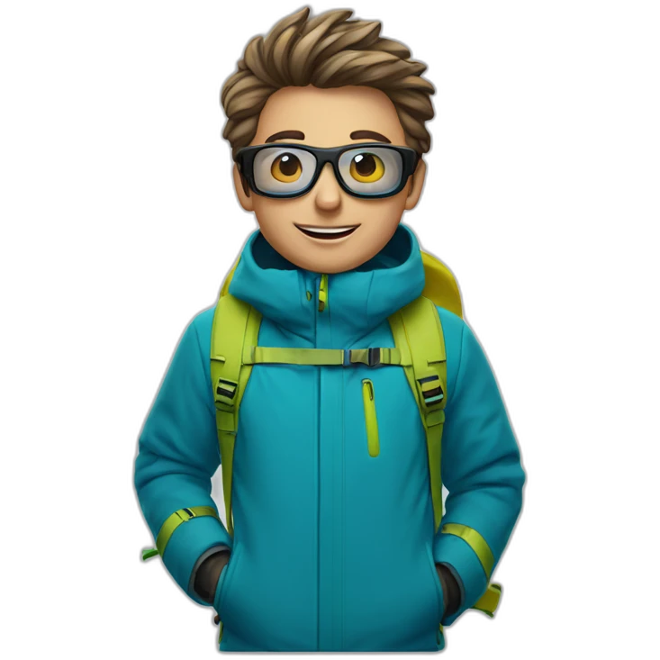 Un garçon à das lunettes de ski emoji