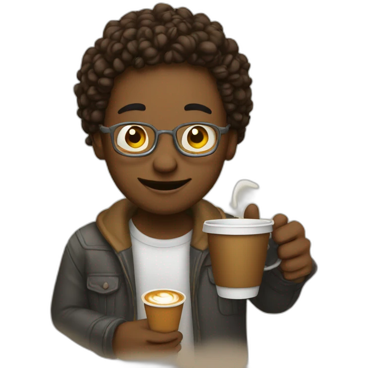 satisfied programmer drinking coffe emoji