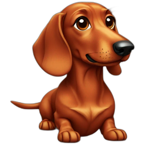 Red dachshund dog emoji