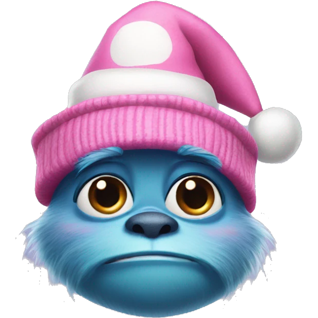Boo from Monsters Inc wearing Pink Christmas hat emoji