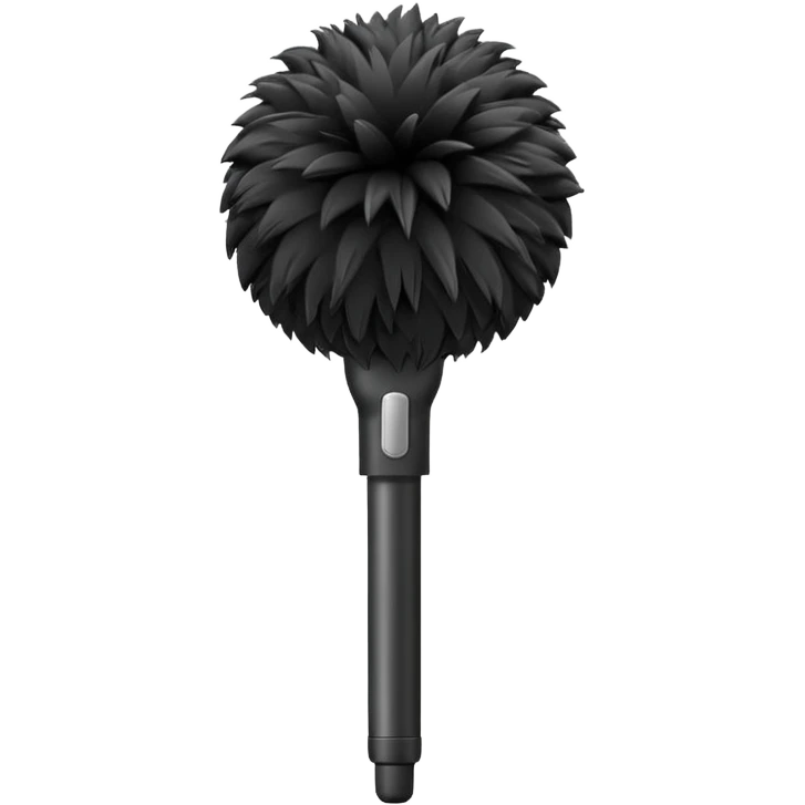 boom fluffy microphone with stick emoji