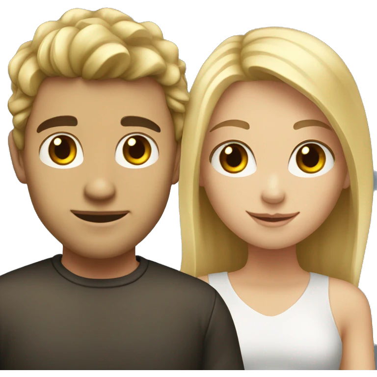 Brunette girl and blond guy  emoji
