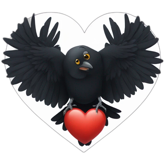 Crow in a heart emoji