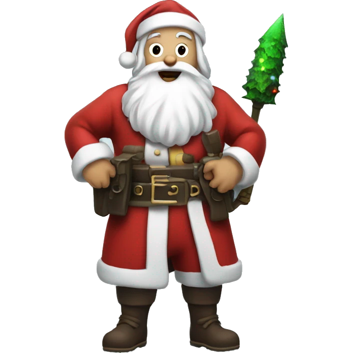 santa with a rpg emoji