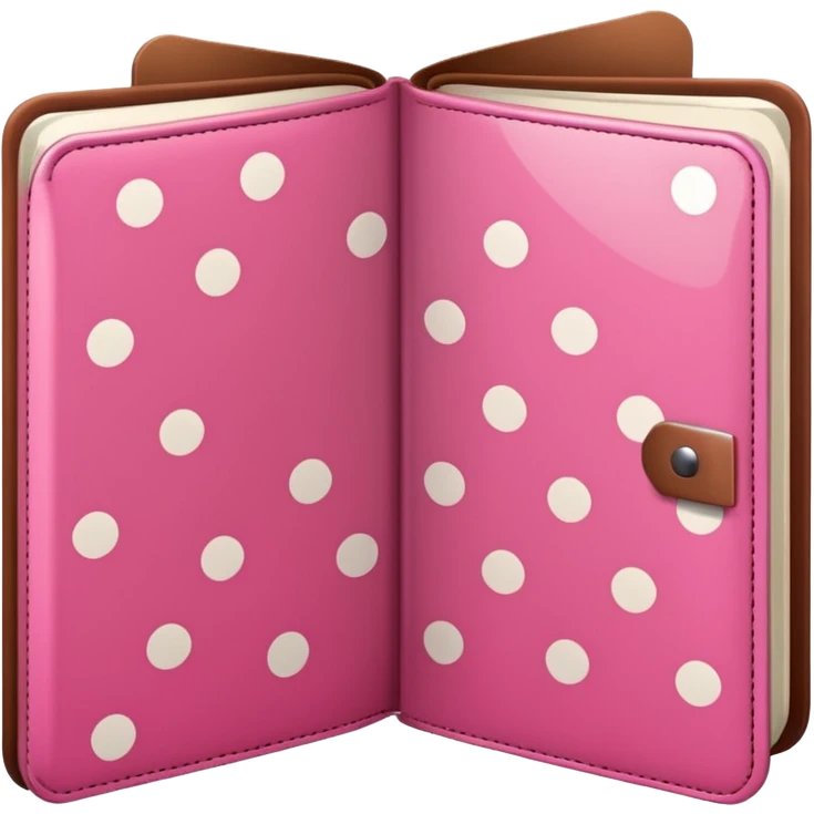 pink and brown polka dot file book emoji