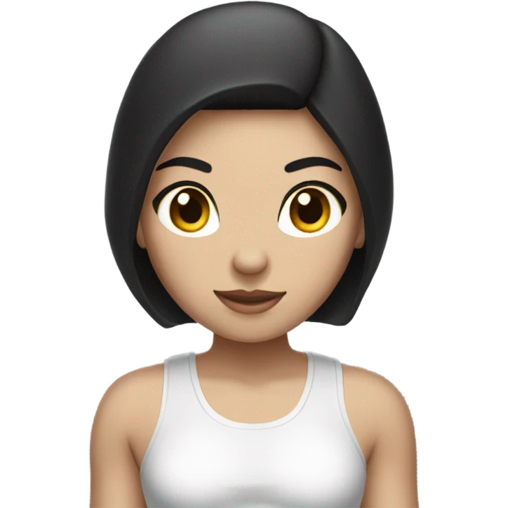 Brunette boxer girl with white gloves and short dark hair emoji