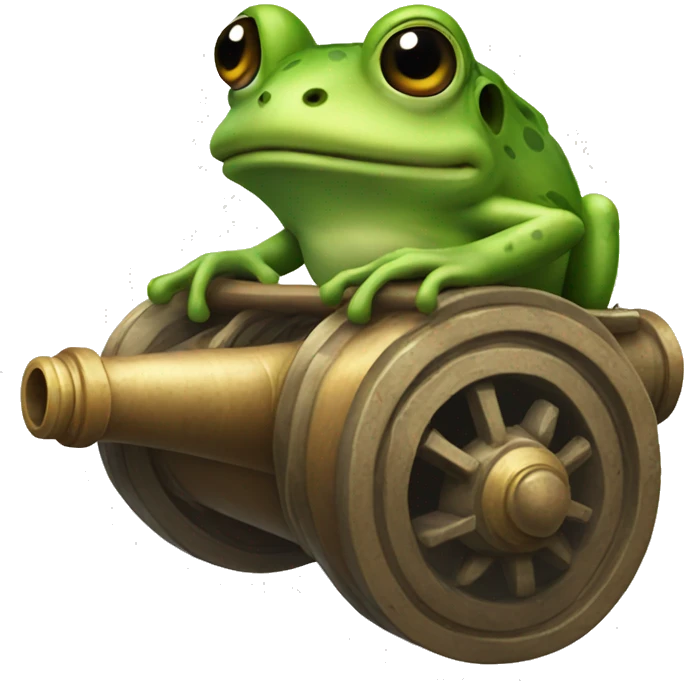 Frog with cannon emoji