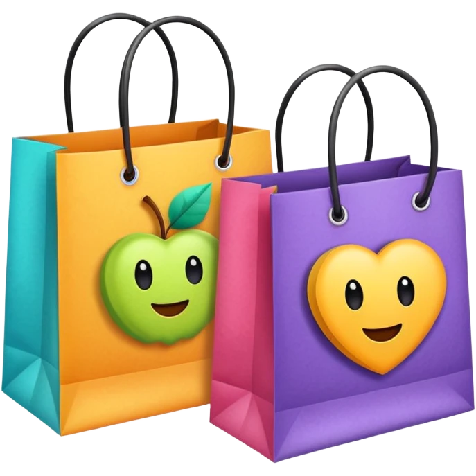 2 beautiful shopping bag emoji
