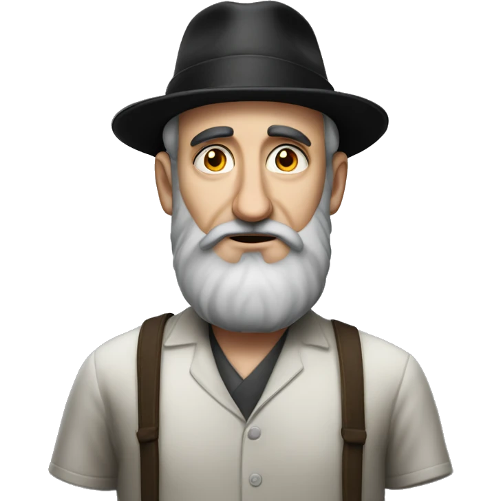 Jewish man in a Jewish hat photorealistic serious emoji