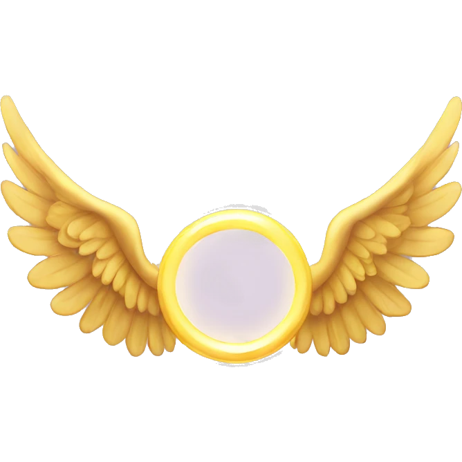 Angel wings and halo emoji
