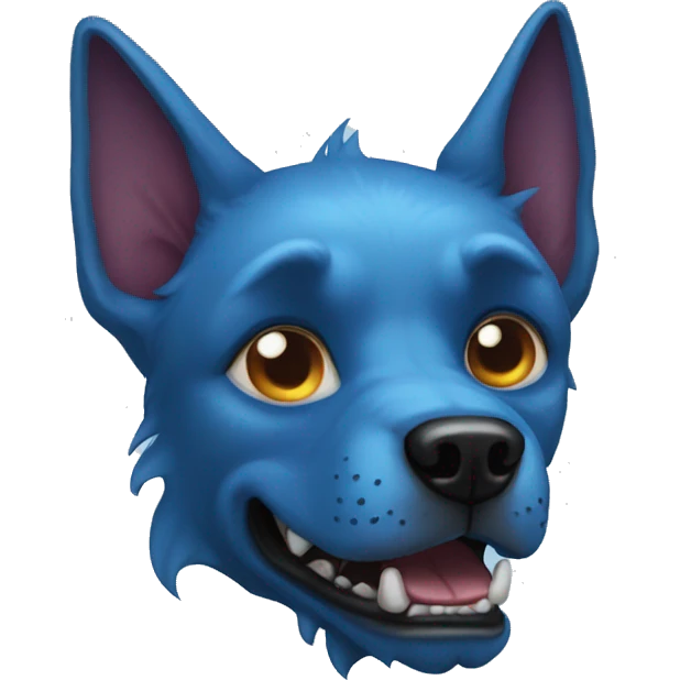 blue dog demon emoji