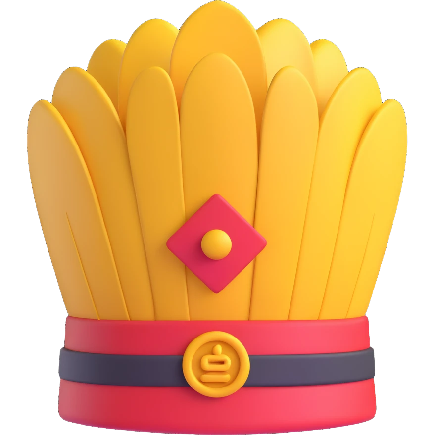 a chief's hat, 3D emoji style, detailed, recognizable emoji
