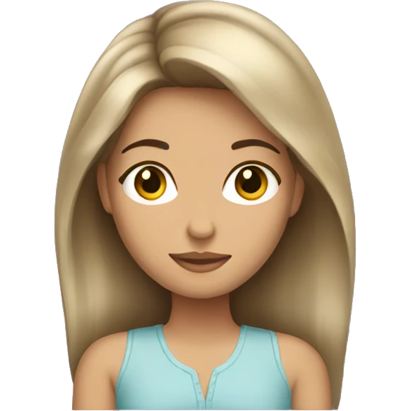 Brunette girl with blonde highlights emoji