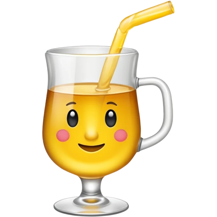 Ein Kamel 🐪 welches ein Glass mit gelber Flüssigkeit trinkt  emoji