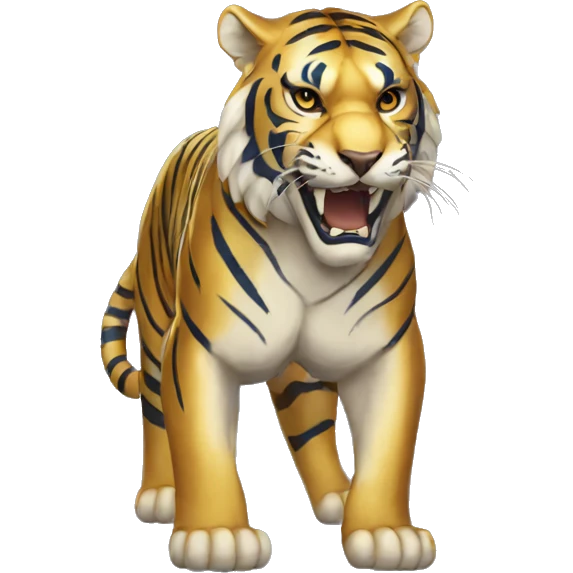 Gold and Navy Blue Sabre Toothed Tiger emoji