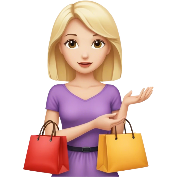 Blonde woman with bags in her hands emoji