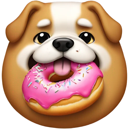 Fat dog eating a donut emoji