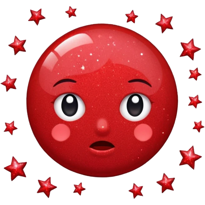 red glitter dislike emoji