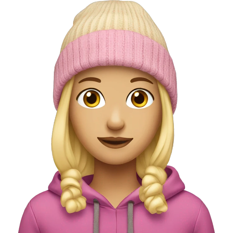 Blonde girl in beanie hat emoji