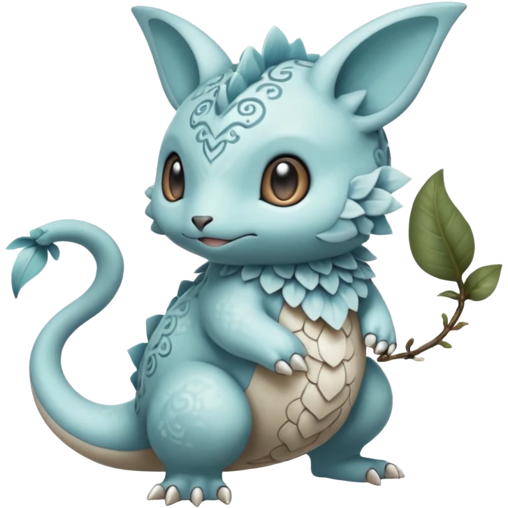 White soft natural realistic romantic vintage antique divine beautiful elegant pretty precious cute young youthful  Fakémon-Pokémon-hybrid-creature emoji