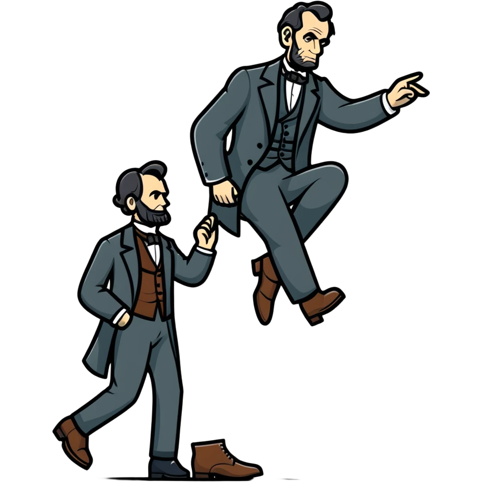 Abraham Lincoln stepping on Stephen Douglas emoji