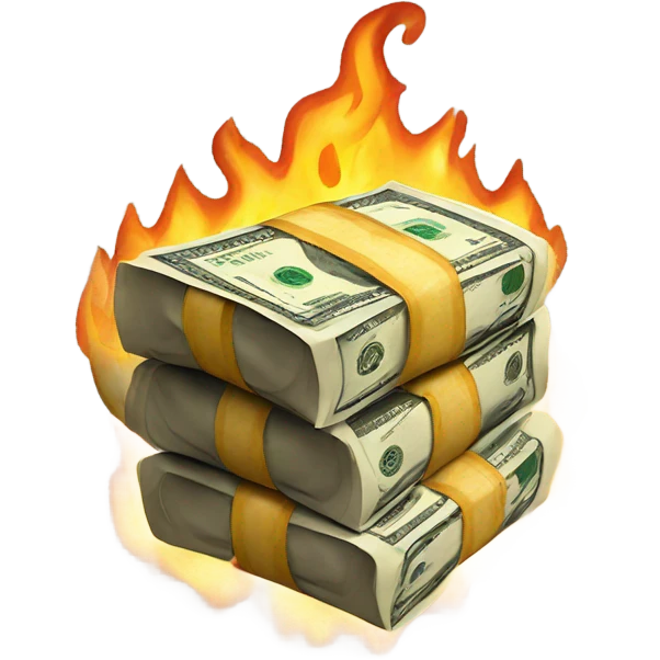 cash on fire emoji