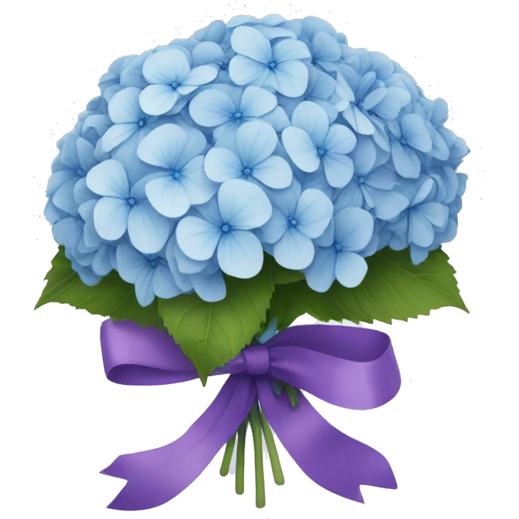 Big hydrangea bouquet with ribbon emoji