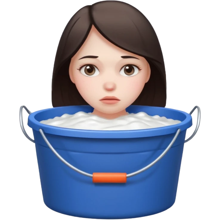 Buckets loads of cum pouring on horny female emoji with blushed cheeks and sad face emoji