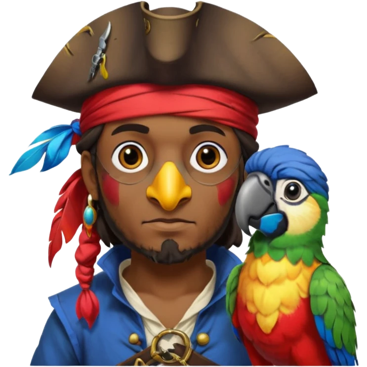 pirate and parrot emoji