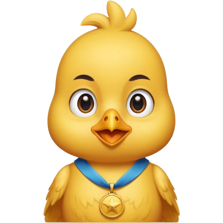 Chick with a medal around neck  emoji