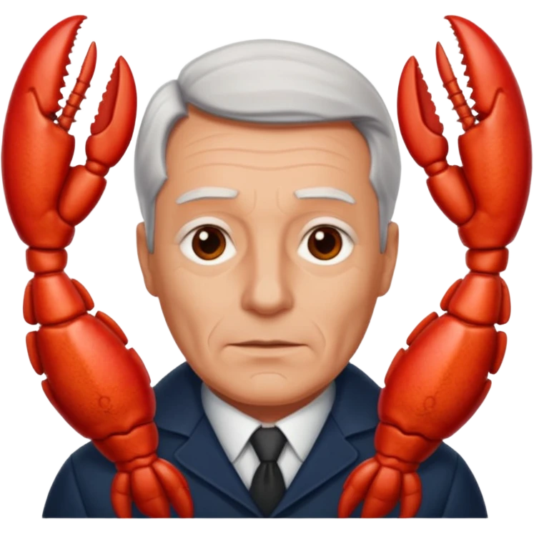 Alfred the butler from batman with lobster claws emoji